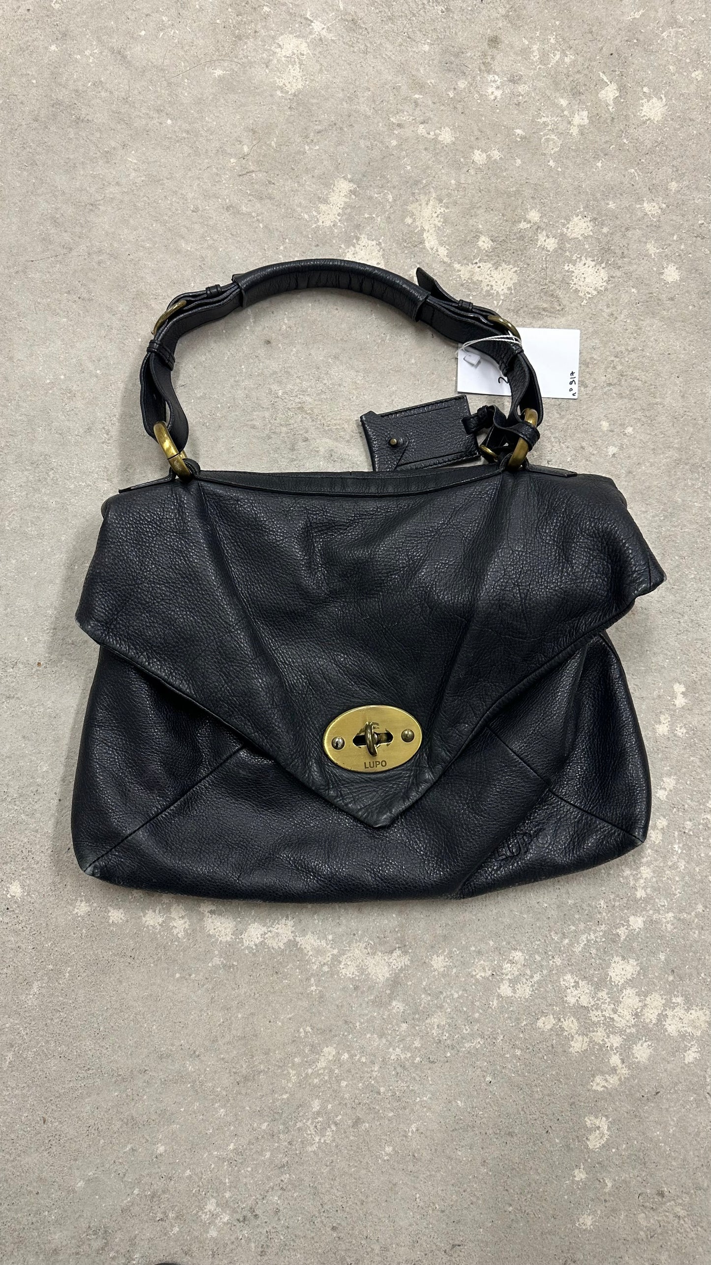 Black leather bag