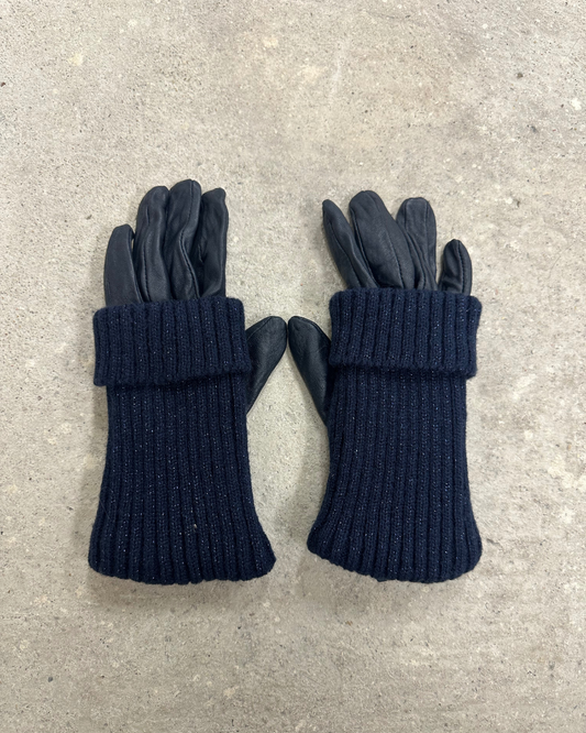 Blue bi-material gloves