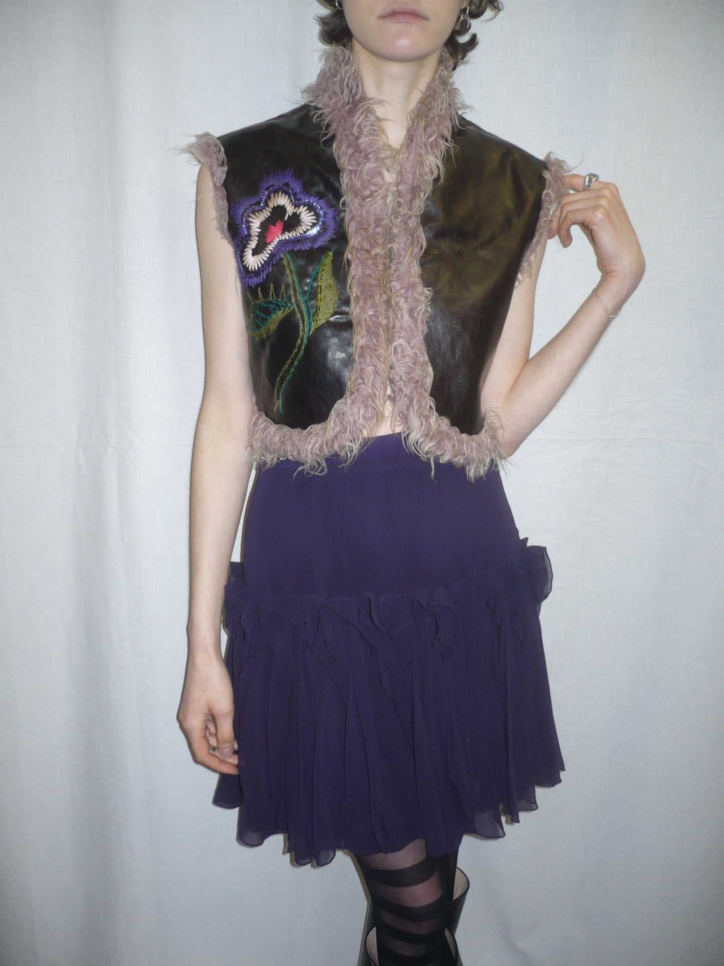 Purple ruffle skirt